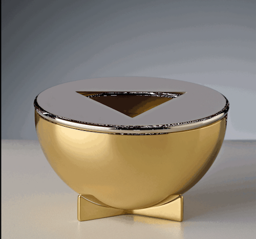 Earrings inspired by Marianne Brandt’s M24 ashtray