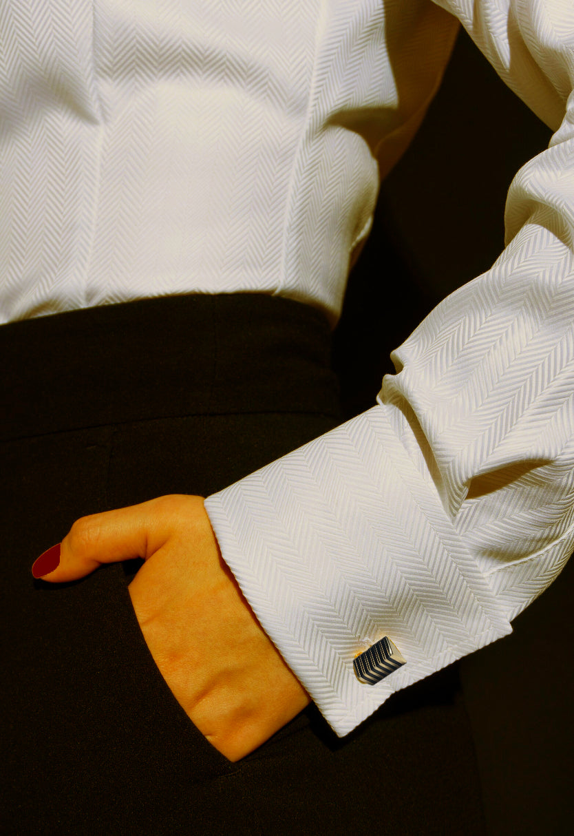 Cufflinks inspired by Donald Judd's Stacks sculpture
