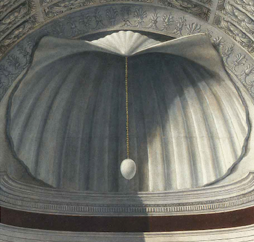 Necklace inspired by Piero della Francesca's Brera ostrich egg.